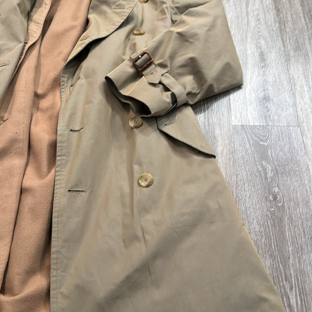 Vintage Burberrys long trench belted coat jacket removable lining - Picture 4 of 14